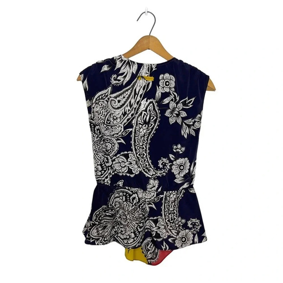 YOANA BARASCHI Anthropologie Anila Peplum Graphic Print Bohemian Blouse - Picture 5 of 12